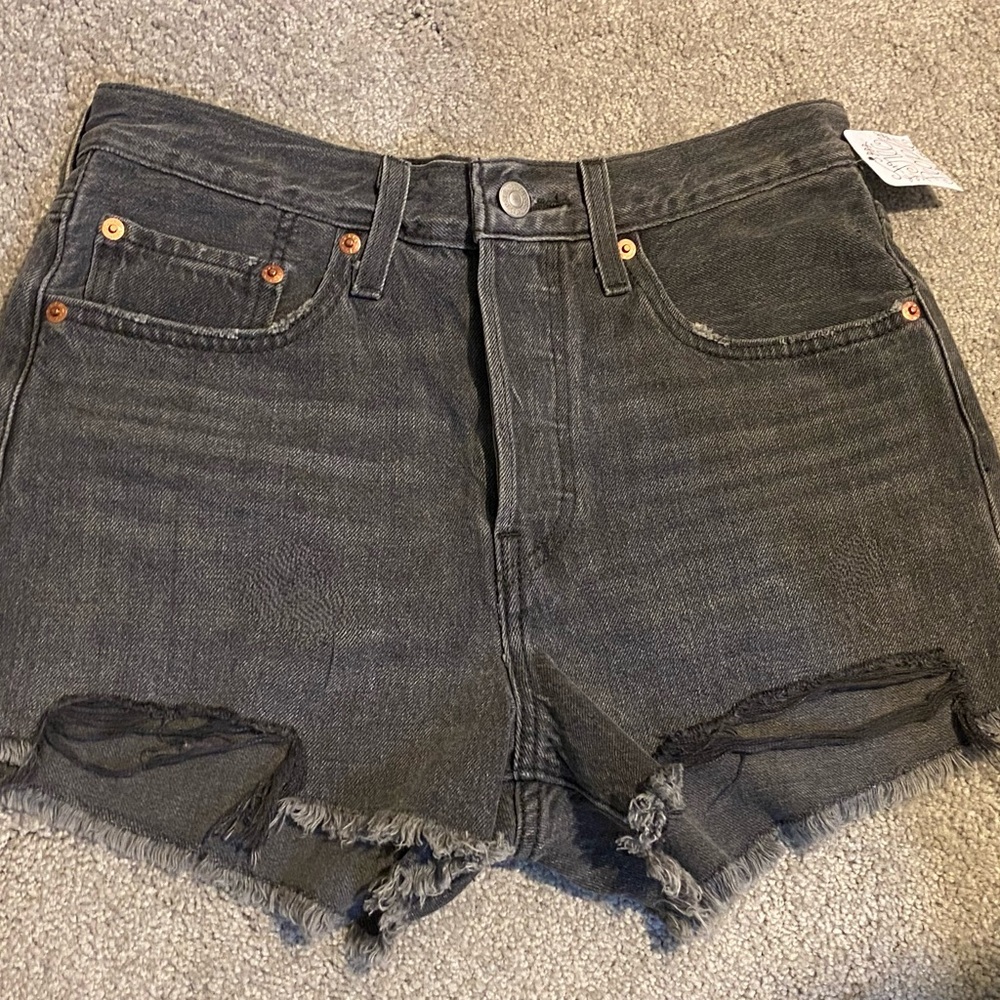 Levi’s 501 Cutoff Black Jean Shorts Free People 26 NWT